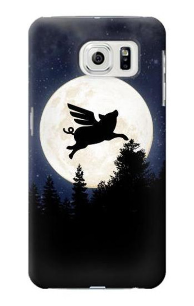 S3289 Flying Pig Full Moon Night Case Cover Custodia per Samsung Galaxy S7 Edge