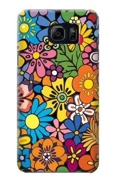 S3281 Colorful Hippie Flowers Pattern Case Cover Custodia per Samsung Galaxy S6 Edge Plus