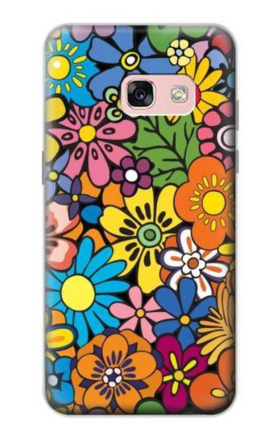 S3281 Colorful Hippie Flowers Pattern Case Cover Custodia per Samsung Galaxy A3 (2017)