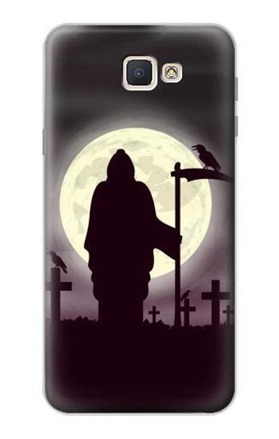 S3262 Grim Reaper Night Moon Cemetery Case Cover Custodia per Samsung Galaxy J7 Prime (SM-G610F)