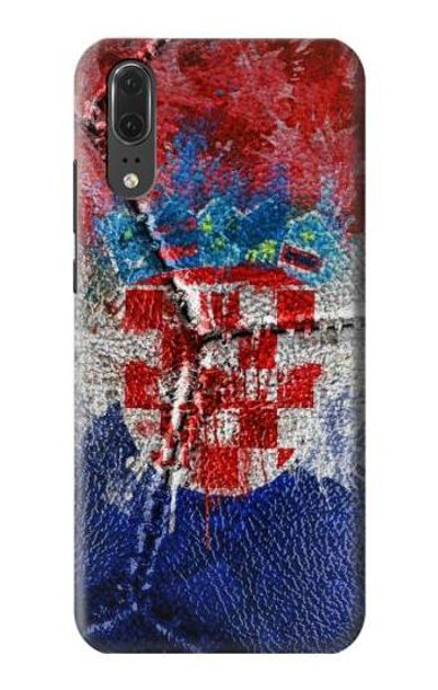 S3313 Croatia Flag Vintage Football Graphic Case Cover Custodia per Huawei P20