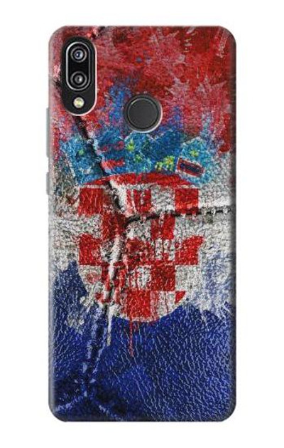 S3313 Croatia Flag Vintage Football Graphic Case Cover Custodia per Huawei P20 Lite