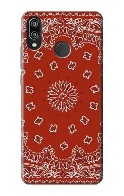 S3355 Bandana Red Pattern Case Cover Custodia per Huawei P20 Lite