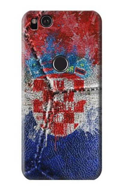 S3313 Croatia Flag Vintage Football Graphic Case Cover Custodia per Google Pixel 2