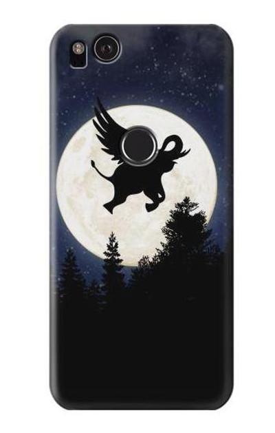 S3323 Flying Elephant Full Moon Night Case Cover Custodia per Google Pixel 2