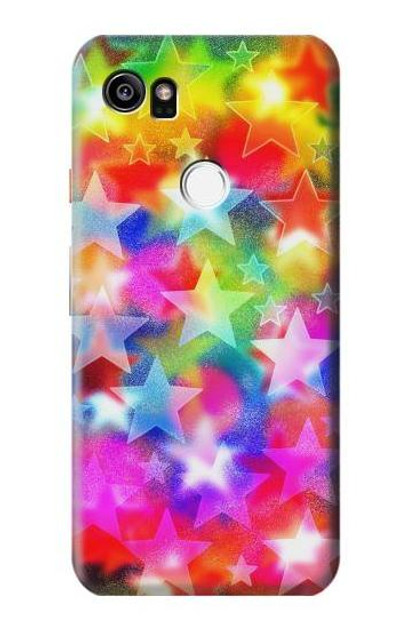 S3292 Colourful Disco Star Case Cover Custodia per Google Pixel 2 XL