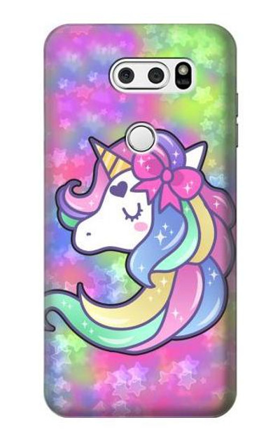 S3264 Pastel Unicorn Case Cover Custodia per LG V30, LG V30 Plus, LG V30S ThinQ, LG V35, LG V35 ThinQ