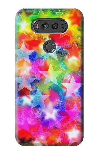 S3292 Colourful Disco Star Case Cover Custodia per LG V20