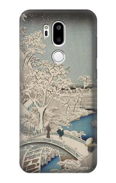 S3350 Utagawa Hiroshige Drum Bridge Yuhi Hill in Meguro Case Cover Custodia per LG G7 ThinQ