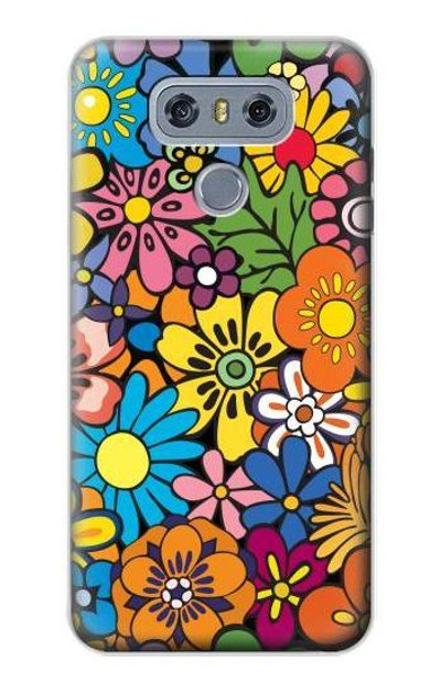 S3281 Colorful Hippie Flowers Pattern Case Cover Custodia per LG G6