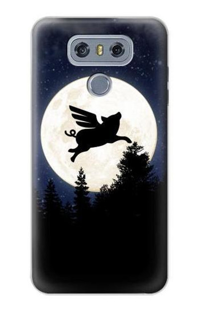 S3289 Flying Pig Full Moon Night Case Cover Custodia per LG G6