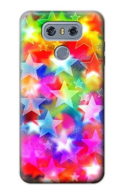 S3292 Colourful Disco Star Case Cover Custodia per LG G6