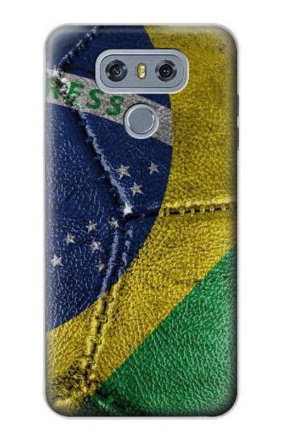 S3297 Brazil Flag Vintage Football Graphic Case Cover Custodia per LG G6