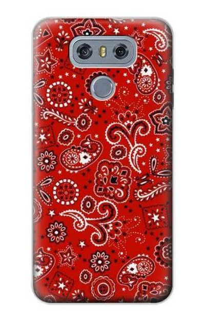 S3354 Red Classic Bandana Case Cover Custodia per LG G6