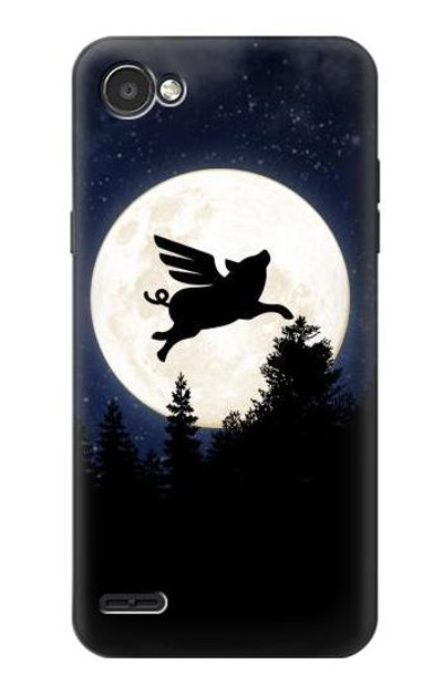 S3289 Flying Pig Full Moon Night Case Cover Custodia per LG Q6
