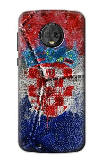 S3313 Croatia Flag Vintage Football Graphic Case Cover Custodia per Motorola Moto G6