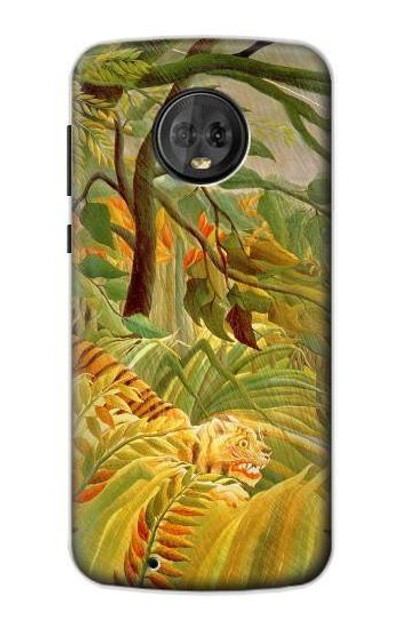 S3344 Henri Rousseau Tiger in a Tropical Storm Case Cover Custodia per Motorola Moto G6