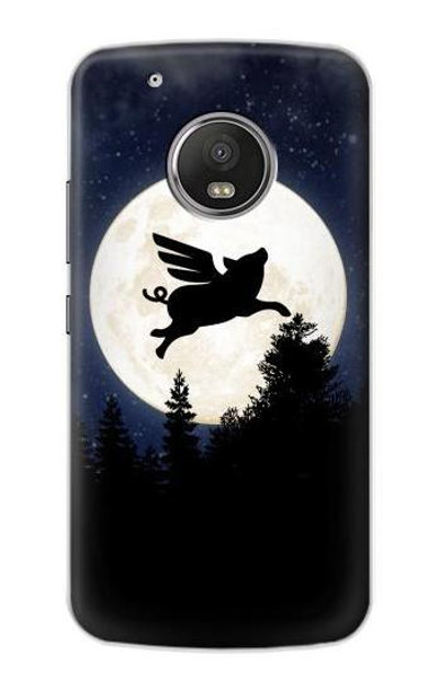 S3289 Flying Pig Full Moon Night Case Cover Custodia per Motorola Moto G5 Plus