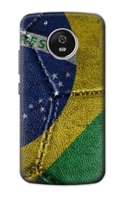 S3297 Brazil Flag Vintage Football Graphic Case Cover Custodia per Motorola Moto G5