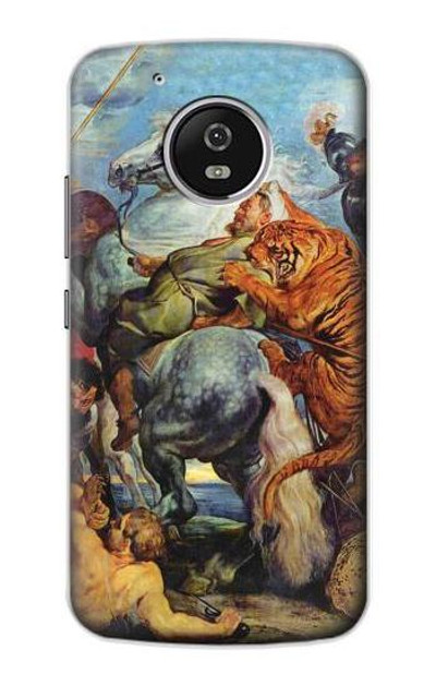 S3331 Peter Paul Rubens Tiger und Lowenjagd Case Cover Custodia per Motorola Moto G5