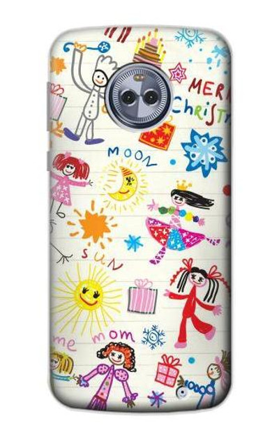 S3280 Kids Drawing Case Cover Custodia per Motorola Moto X4