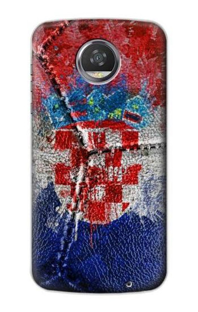 S3313 Croatia Flag Vintage Football Graphic Case Cover Custodia per Motorola Moto Z2 Play, Z2 Force