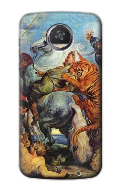 S3331 Peter Paul Rubens Tiger und Lowenjagd Case Cover Custodia per Motorola Moto Z2 Play, Z2 Force