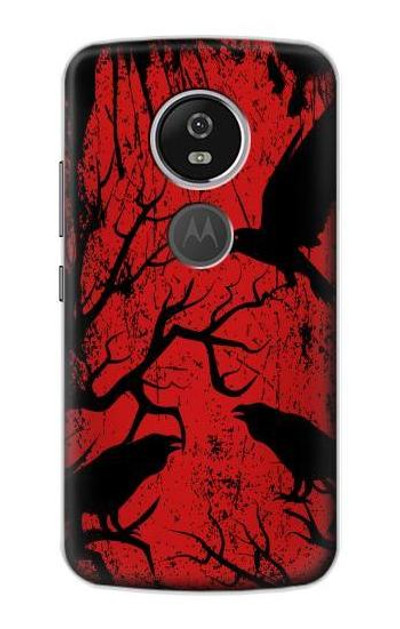 S3325 Crow Black Blood Tree Case Cover Custodia per Motorola Moto E5 Plus