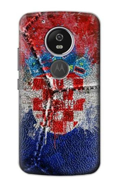 S3313 Croatia Flag Vintage Football Graphic Case Cover Custodia per Motorola Moto G6 Play, Moto G6 Forge, Moto E5