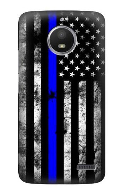 S3244 Thin Blue Line USA Case Cover Custodia per Motorola Moto E4