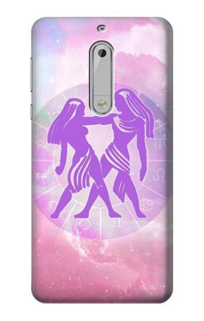 S3259 Zodiac Gemini Case Cover Custodia per Nokia 5