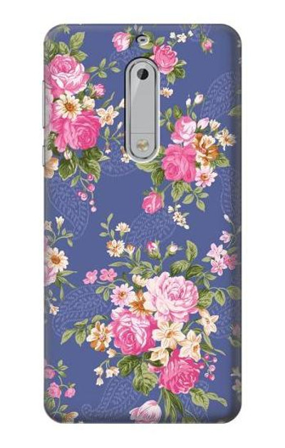 S3265 Vintage Flower Pattern Case Cover Custodia per Nokia 5