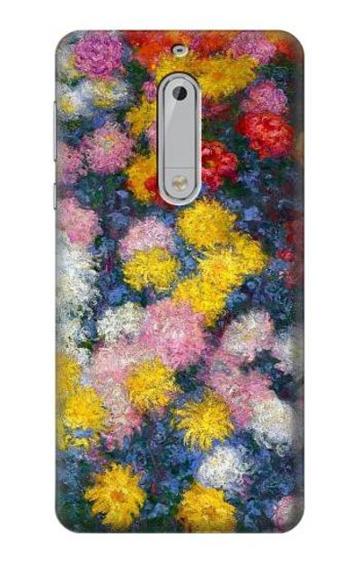 S3342 Claude Monet Chrysanthemums Case Cover Custodia per Nokia 5