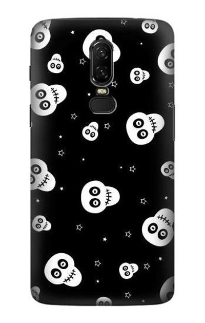 S3261 Smile Skull Halloween Pattern Case Cover Custodia per OnePlus 6