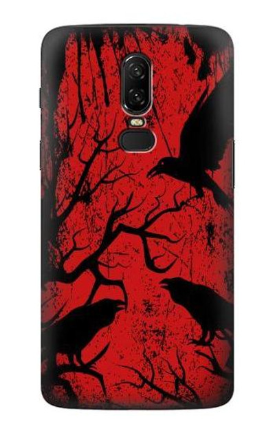 S3325 Crow Black Blood Tree Case Cover Custodia per OnePlus 6