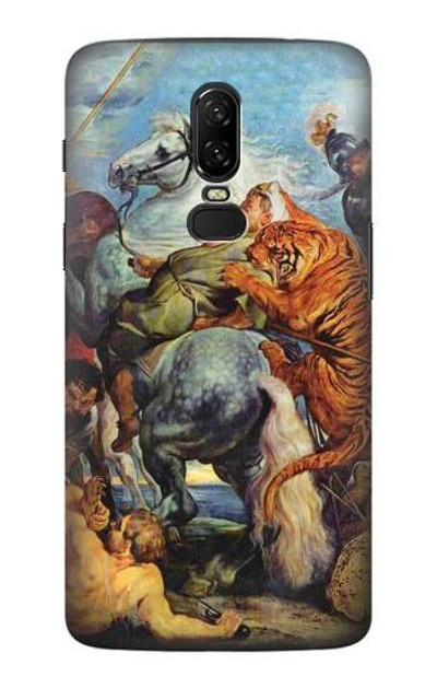 S3331 Peter Paul Rubens Tiger und Lowenjagd Case Cover Custodia per OnePlus 6