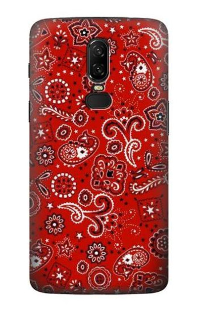 S3354 Red Classic Bandana Case Cover Custodia per OnePlus 6