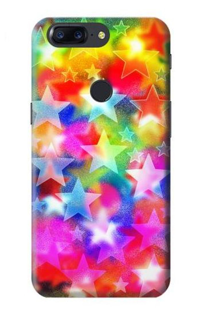 S3292 Colourful Disco Star Case Cover Custodia per OnePlus 5T