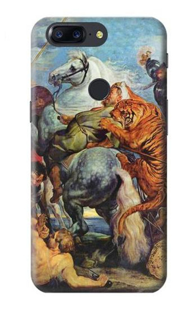 S3331 Peter Paul Rubens Tiger und Lowenjagd Case Cover Custodia per OnePlus 5T