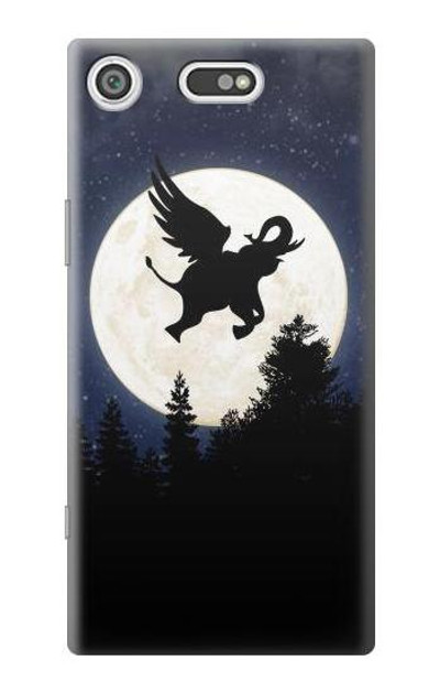 S3323 Flying Elephant Full Moon Night Case Cover Custodia per Sony Xperia XZ1