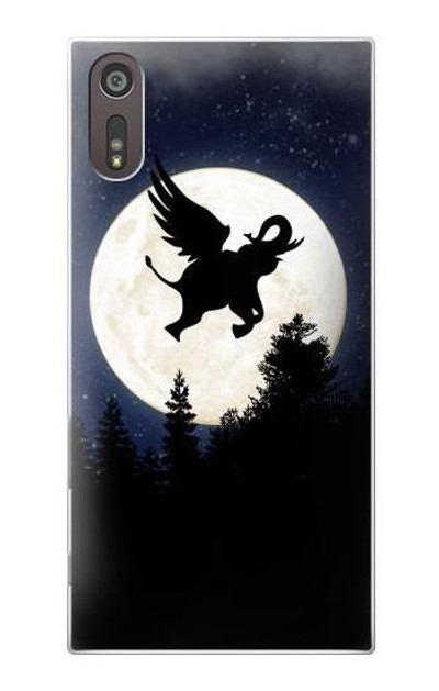 S3323 Flying Elephant Full Moon Night Case Cover Custodia per Sony Xperia XZ