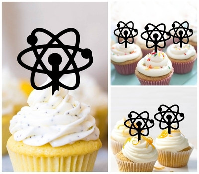 TA0736 Atom Science Electron Physics Acrilico Cupcake Topper Torte e Muffin per Matrimonio Compleanno Festa Decorazione 10 pezzi