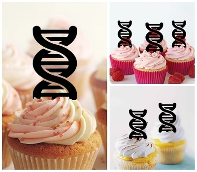 TA0746 Dna Double Helix Acrilico Cupcake Topper Torte e Muffin per Matrimonio Compleanno Festa Decorazione 10 pezzi