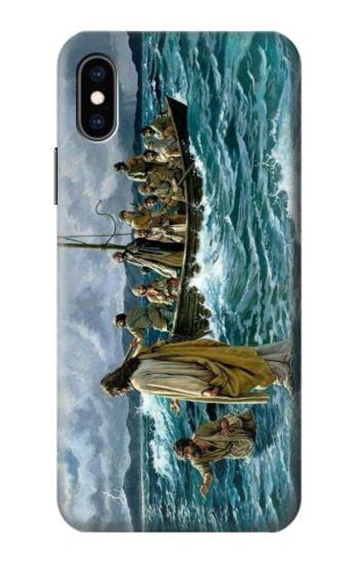 S1722 Jesus Walk on The Sea Case Cover Custodia per iPhone X, iPhone XS