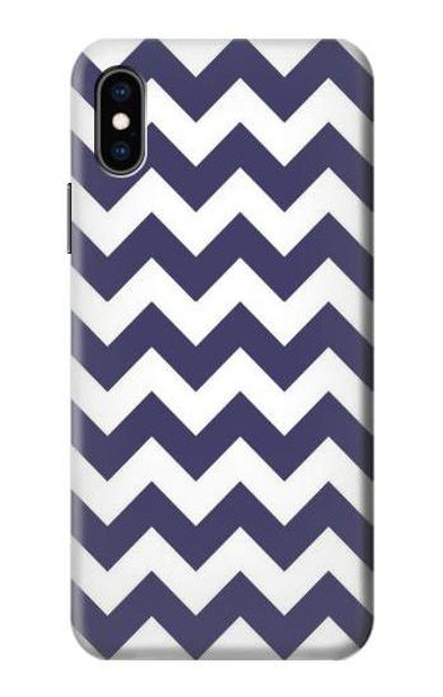 S2345 Navy Blue Shavron Zig Zag Pattern Case Cover Custodia per iPhone X, iPhone XS