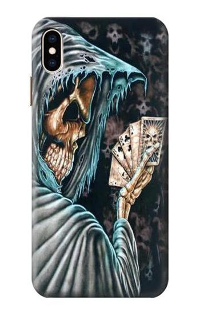 S0748 Grim Reaper Death Poker Case Cover Custodia per iPhone XS Max