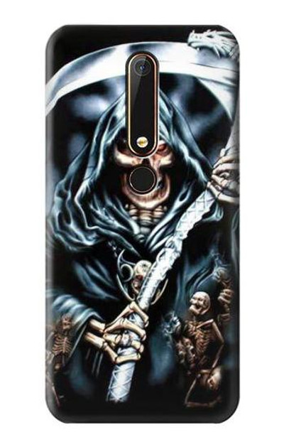 S0295 Grim Reaper Case Cover Custodia per Nokia 6.1, Nokia 6 2018