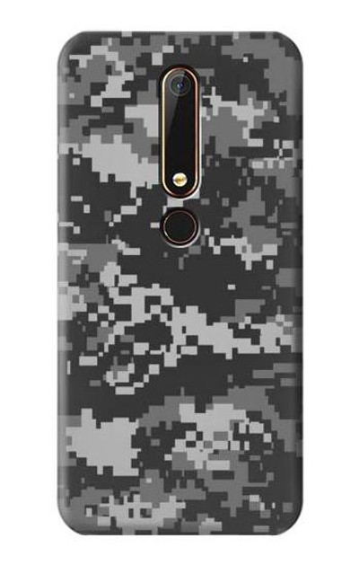 S3293 Urban Black Camo Camouflage Case Cover Custodia per Nokia 6.1, Nokia 6 2018