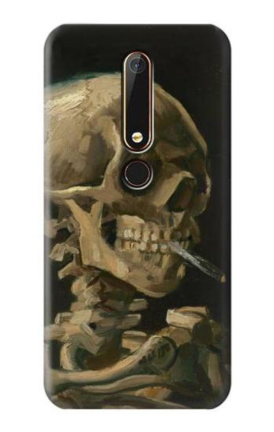 S3358 Vincent Van Gogh Skeleton Cigarette Case Cover Custodia per Nokia 6.1, Nokia 6 2018