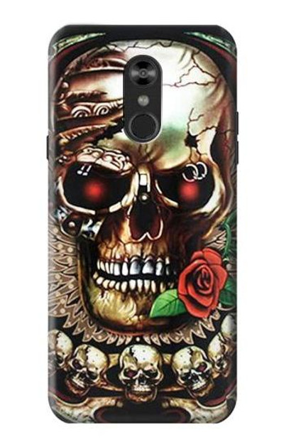 S0753 Skull Wing Rose Punk Case Cover Custodia per LG Q Stylo 4, LG Q Stylus